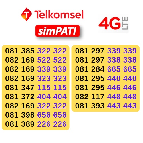 Nomor Cantik Telkomsel - Nomor Cantik Simpati - Nomer Cantik Telkomsel - Nomer Cantik Simpati 4G LTE Hoki Murah cod