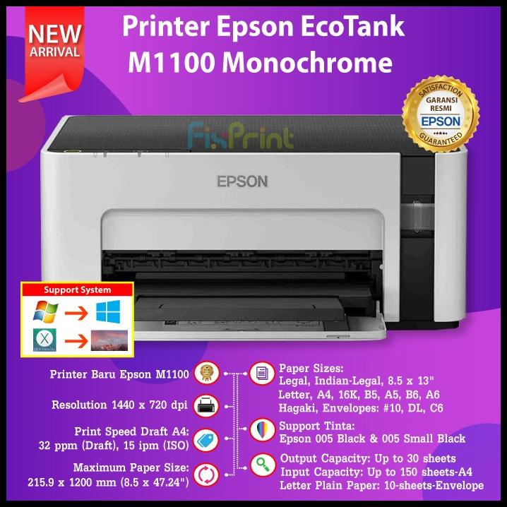 Terbaru  Printer Epson Monochrome M1100 Ink Tank Printer Pengganti Epson M100
