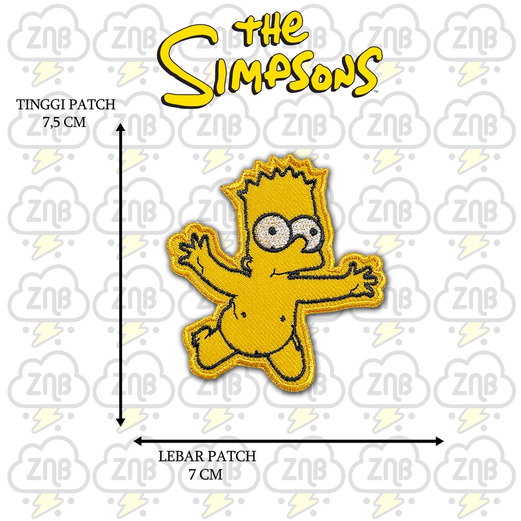 ZINBONS Patch bordir emblem patch simpson satu paket isi 8 patch free 1 stiker musik