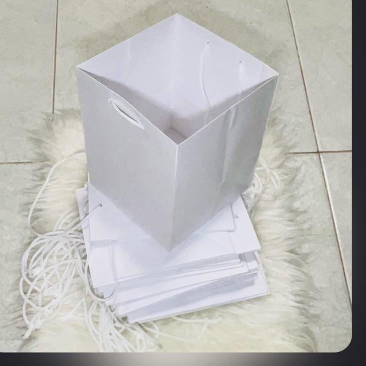 

Terjangkau - paper bag toples / tas kertas / kantong / paperbag toples kue kering roti mug cookies 14x14x18
