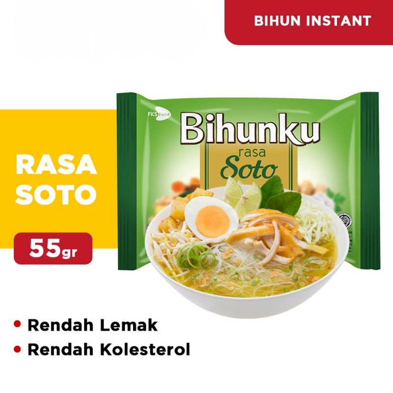 BIHUNKU bihun instant (asam pedas/ ayam bawang/ soto/ kari laksa/ goreng/ bakso sapi)