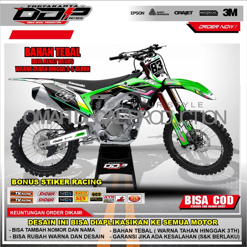 DECAL KX 250 V6 2020 FULL BODY DEKAL BODY SET KX 250  2012 - 2017  NEW STICKER MOTOR KX 250 NEW STIK