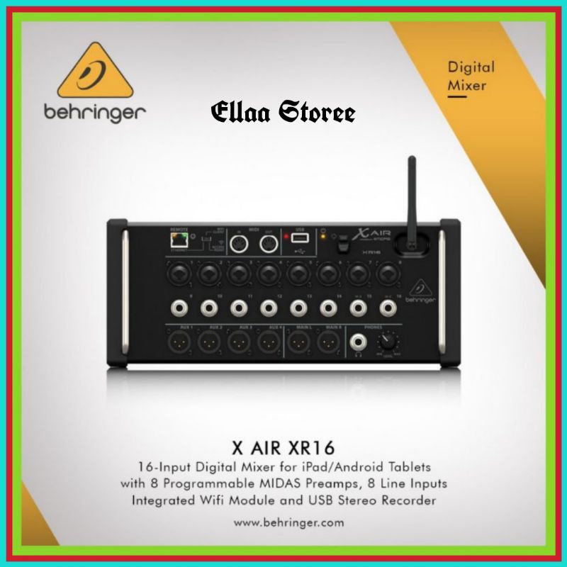 Mixer Behringer X Air XR16 Garansi Resmi 1 Tahun Original Behringer