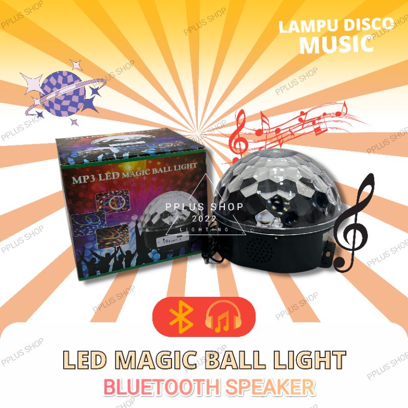 [ Pplus ] Crystal Magic Ball Disco LED 5W Bluetooth speaker / Lampu Disco Speaker Bluetooth