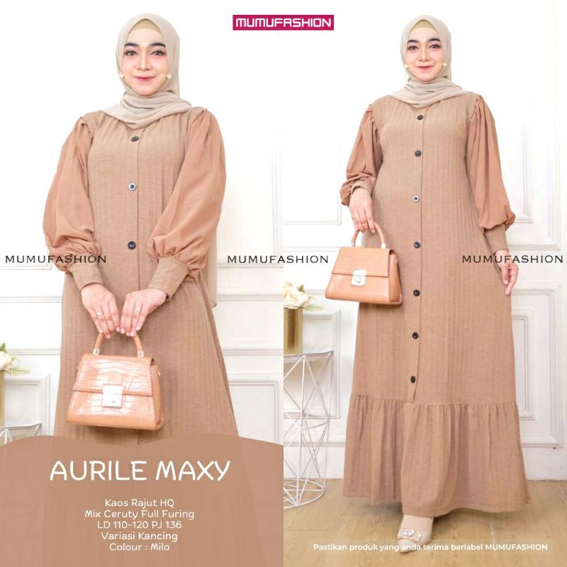 TKG - APRIL MAXY Gamis Wanita Kaos Knite Rajut Import Jumbo Kancing Variasi by Mumu Fashion Solo