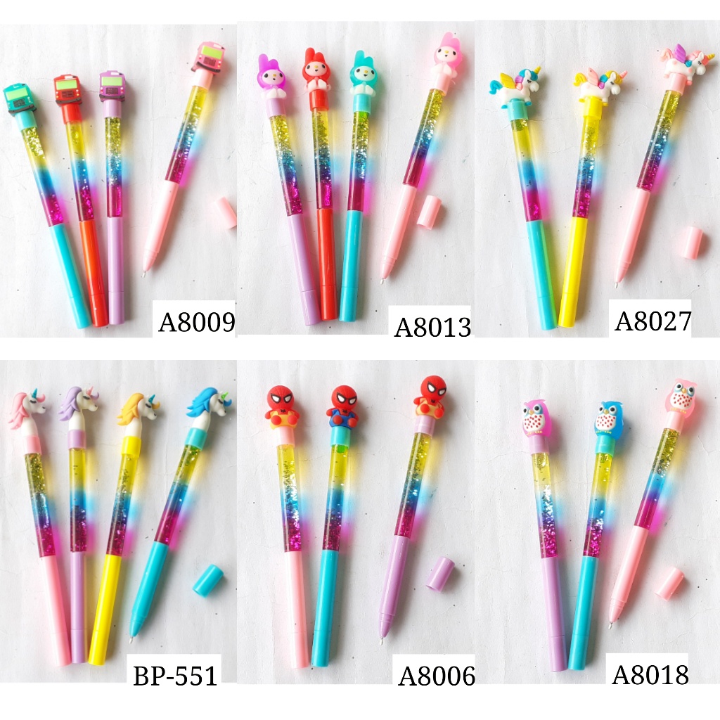 

Pena gel air Glitter blink BANYAK MOTIF