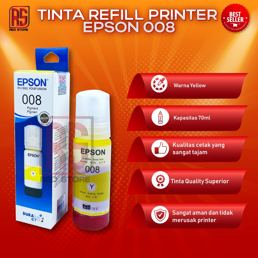 1 SET 4 PCS Tinta Epson 008 For Printer L6550 L6580 L15150 L15160 Premium