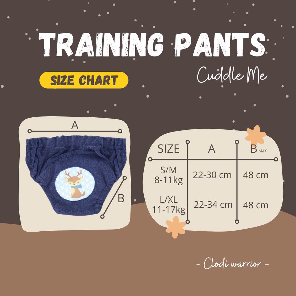 CUDDLE ME Adjustable Training Pants - Celana Anak Toilet Potty Training - celana lepas popok waterproof anti air