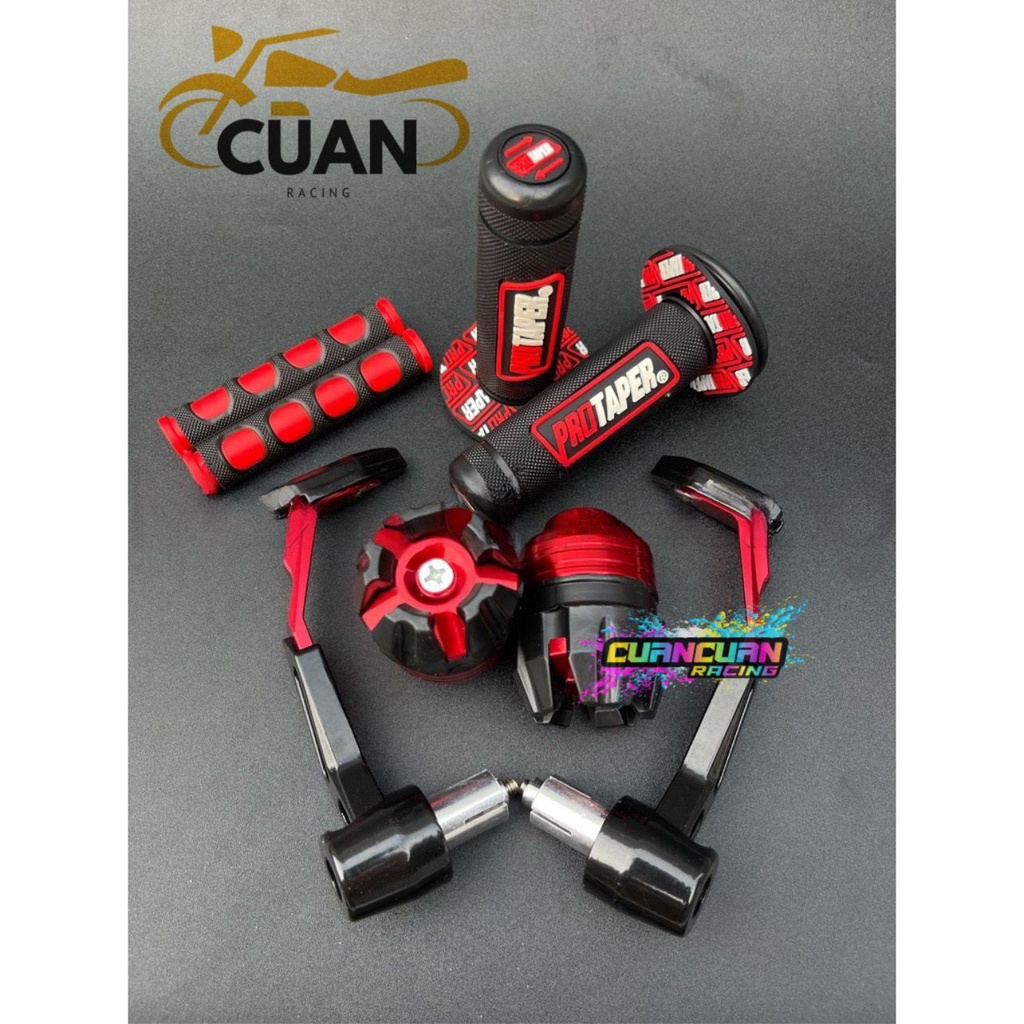 PAKET 4IN1 Handgrip PRO TAPER+ Proguard Robot + Jalu As Roda + Karet Handle Rem Universal Semua motor 1 paket 4item