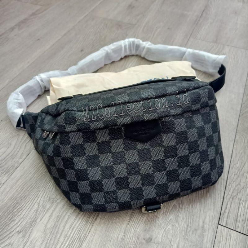 Waistbag LV Damier Black Belt Bag Tas Pinggang Super Premium Import Quality