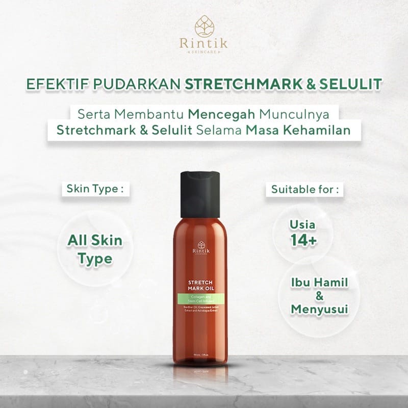 [READY STOCK] Stretch Mark Selulit Oil By Rintik Skincare Penghilang/Pemudar Stretch Mark