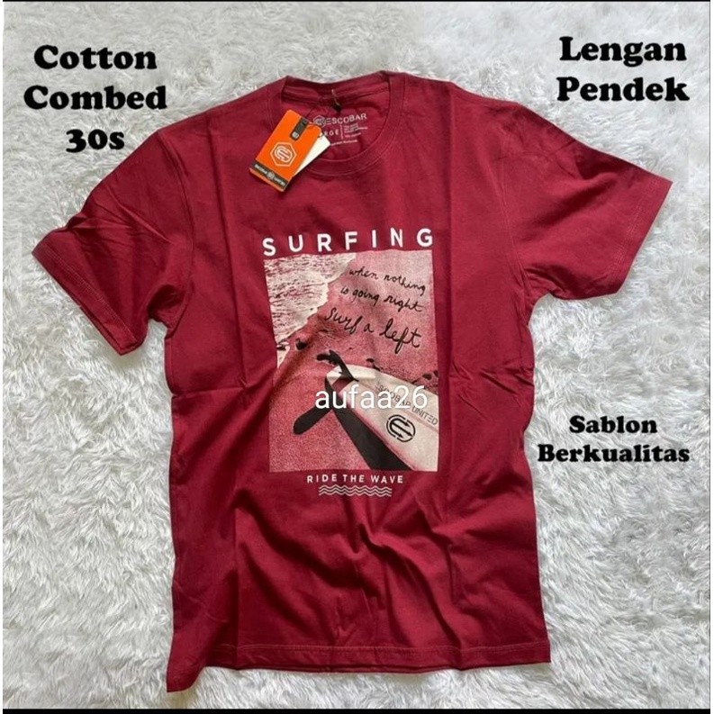 (Isi 1 Pcs ) Kaos Dewasa Escobar United  Motif Surfing Kaos Pria Distro Original Kaos Pria Kaos Wani
