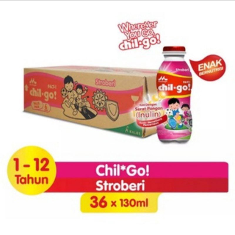 

MORINAGA CHIL-GO Strawberry Botol 130ml (1Dus isi 36pcs)