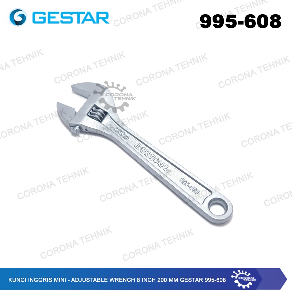 995-608 - Kunci Inggris Mini - Adjustable Wrench 8 Inch 200 mm Gestar