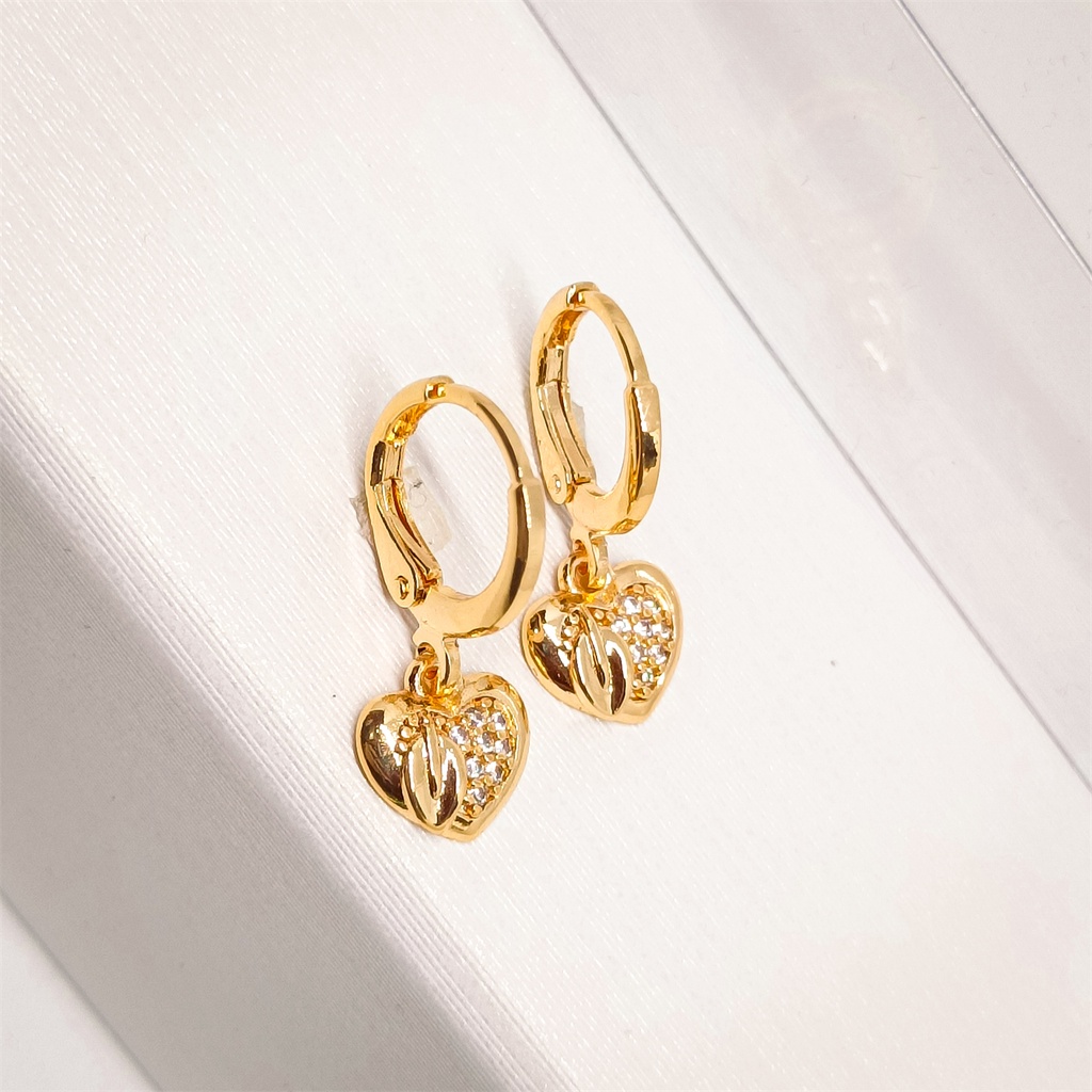 Anting xuping anting dewasa jalar daun permata perhiasan lapis emas 24K gold Perhiasan Korea earrings Ear Studs