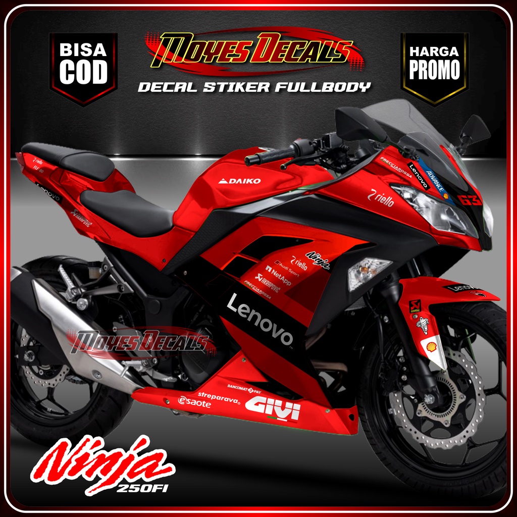 Decal Ninja 250rr Fi Stiker Ninja 250rr Fi Decal Motor Kawasaki Ninja 250R fi Decal Stiker Motor Nin