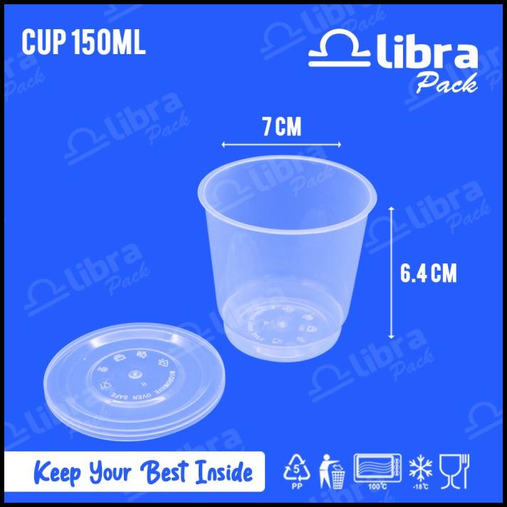 Terbaru  (Bundle) 150 Pcs Cup 150Ml-Cup Plastik/Thinwall/Cup Pudding/Cup Sambel Terlaris