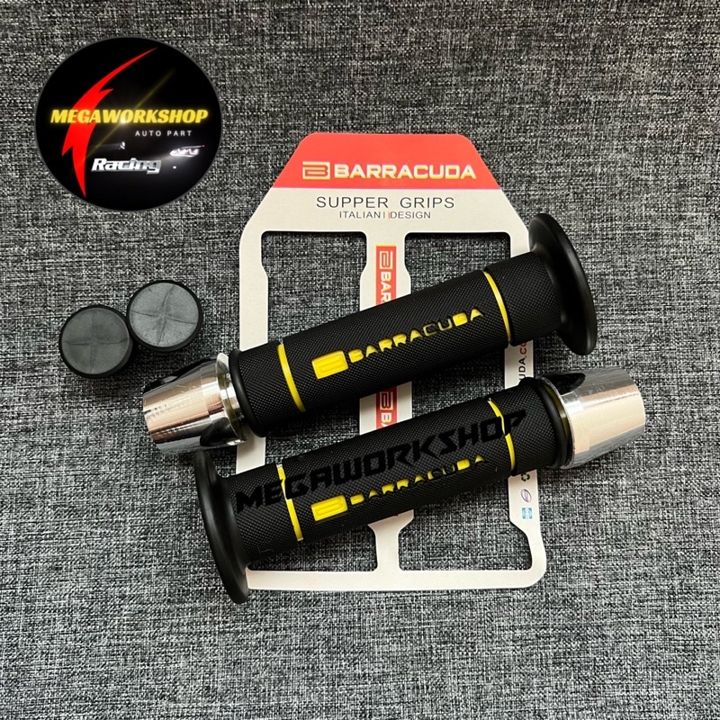 HANDGRIP SARUNG GAS BARACUDA RCB RACING BOY ORIGINAL + JALU STANG CHROME MODEL PCX UNIVERSAL MOTOR HANDGRIP HANDFAT HANDSPAD GRIPBARACUDA RCB HG55 HG 55 HG 66 HG66 ORIGINAL RCB RACINGBOY universal bisa untuk semua jenis motor