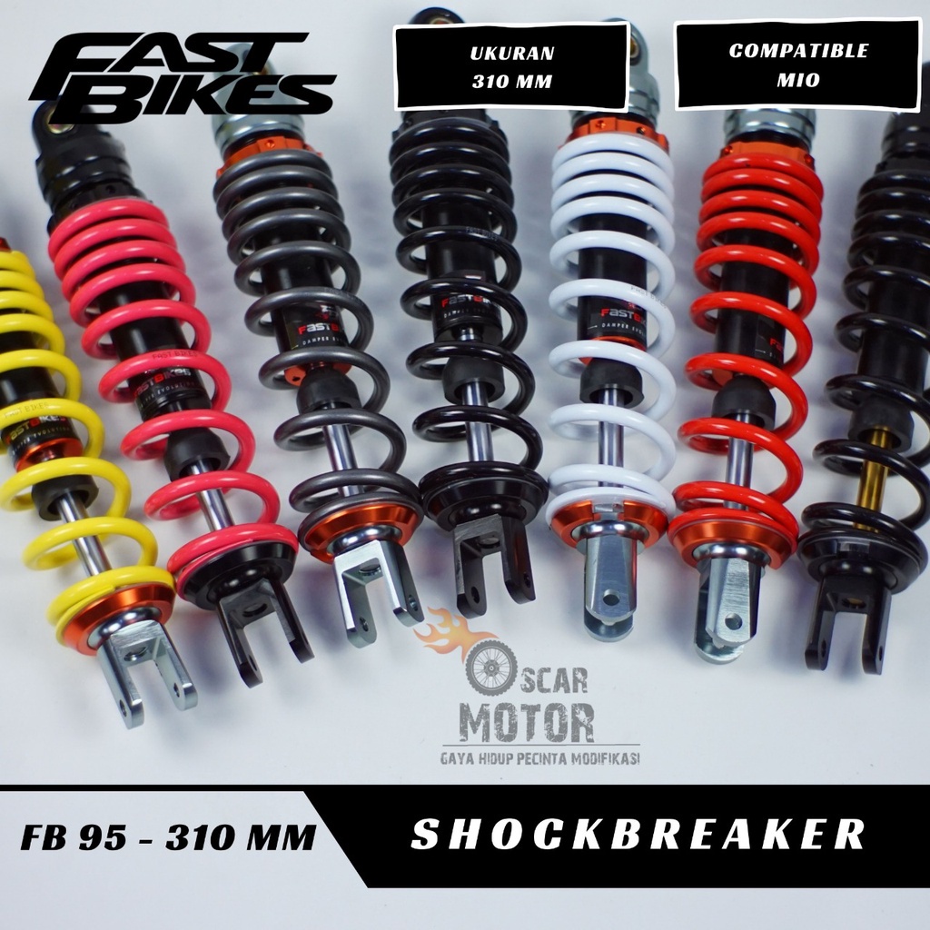 MONO SHOCK FASTBIKES WARNA UKURAN MIO 310MM SHOCKBREAKER FB UNIVERSAL MATIC