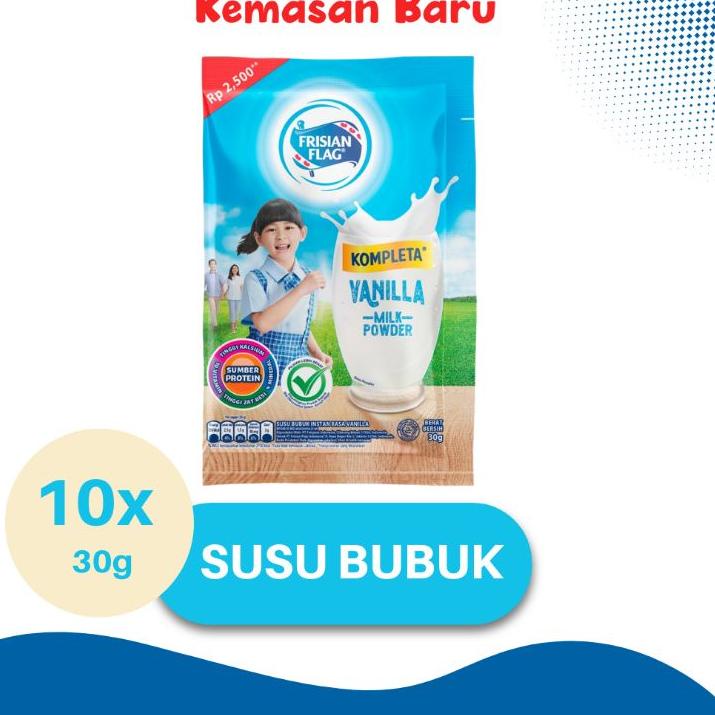 

Terlaku Susu Bubuk Frisian Flag KOMPLETA Rasa Vanila sachet 10×30gr & Cokelat Sachet 10× 35gr NFG,,,