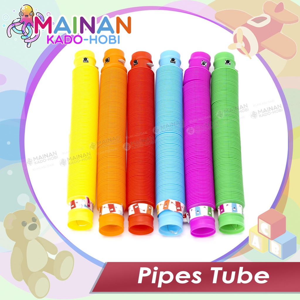 MAINAN ANAK EDUKASI TABUNG STIK PIPA LAMPU LIGHT UP POP PIPES TUBE