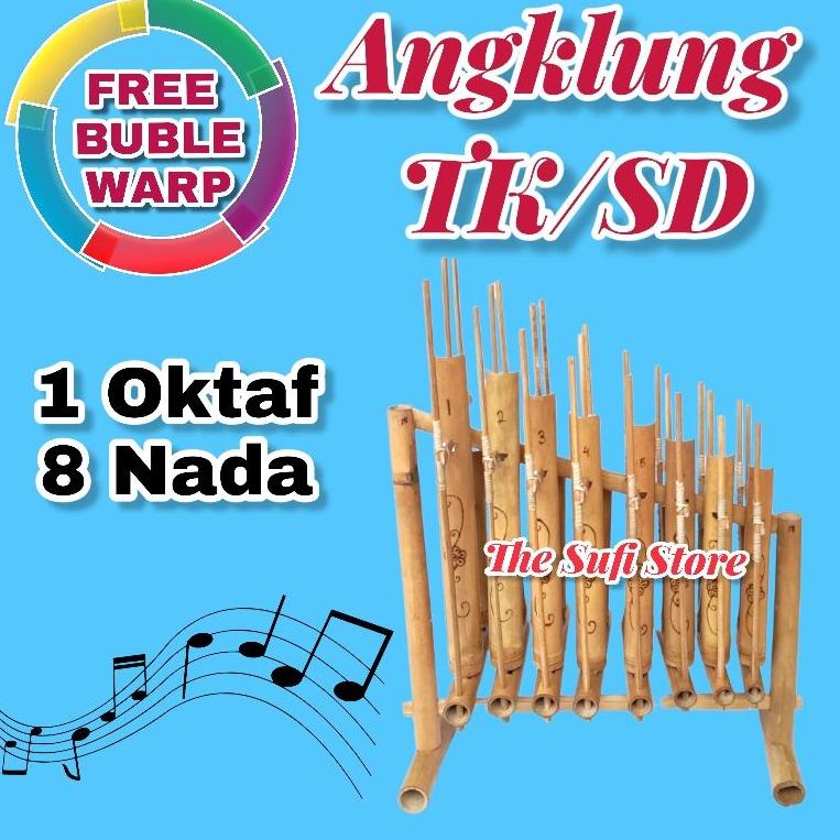 F-6Y➸) Angklung Set 1 Oktaf 8 Nada Mini berkualitas/Alat Musik Tradisional Untuk anak usia TK/SD