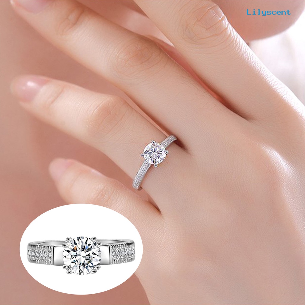 [LS]2Pcs Cincin Couple Bentuk Geometri Cubic Zirconia Pria Wanita Shiny Semua Pertandingan Rings Untuk Pernikahan