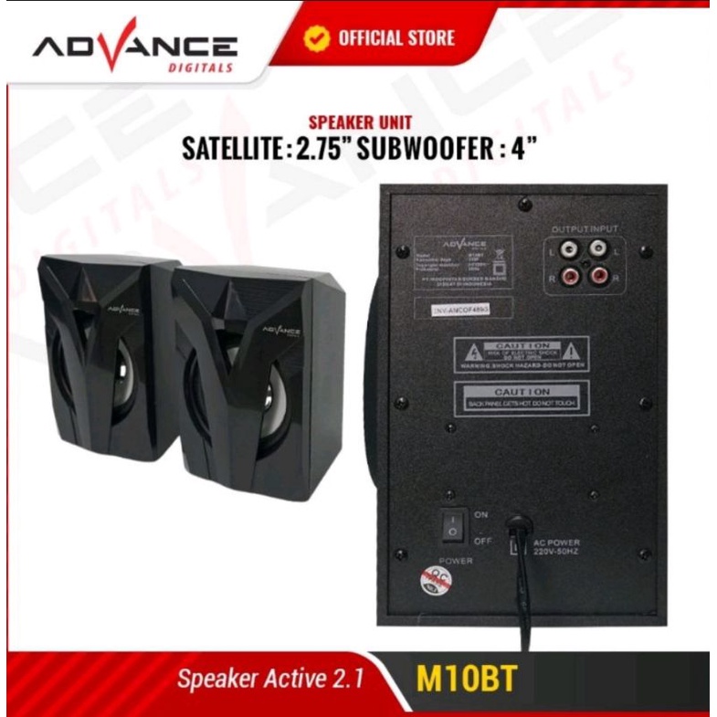 ADVANCE Speaker Bluetooth M10BT Speaker Aktif subwoofer Bass