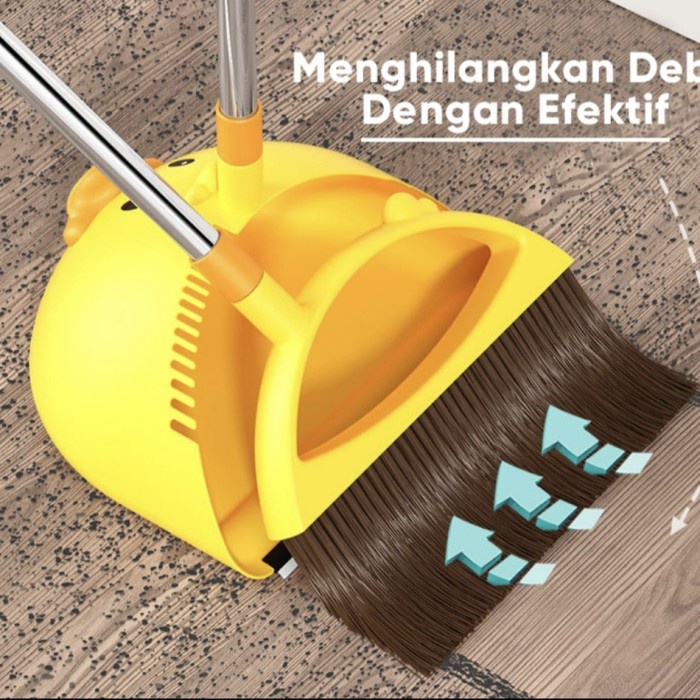 D18 Set Sapu Pengki DUCK SERIES Broom Set Karakter BEBEK LUCU Dustpan Set lucu