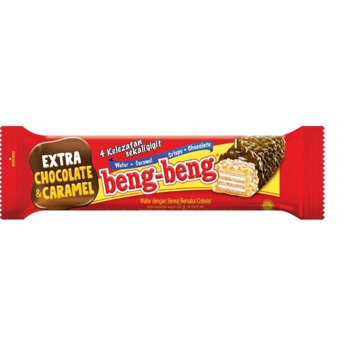 

EXCLUSIVE!Beng Beng Extra Chocolate & Caramel Crispy Wafer - Netto 17 bks x 25 gr - 1 DUS|SQ4