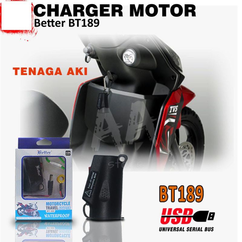 Charger Motor Aki Better BT-189 Waterproof - Casan Aki Motor Better BT-189 Waterproof