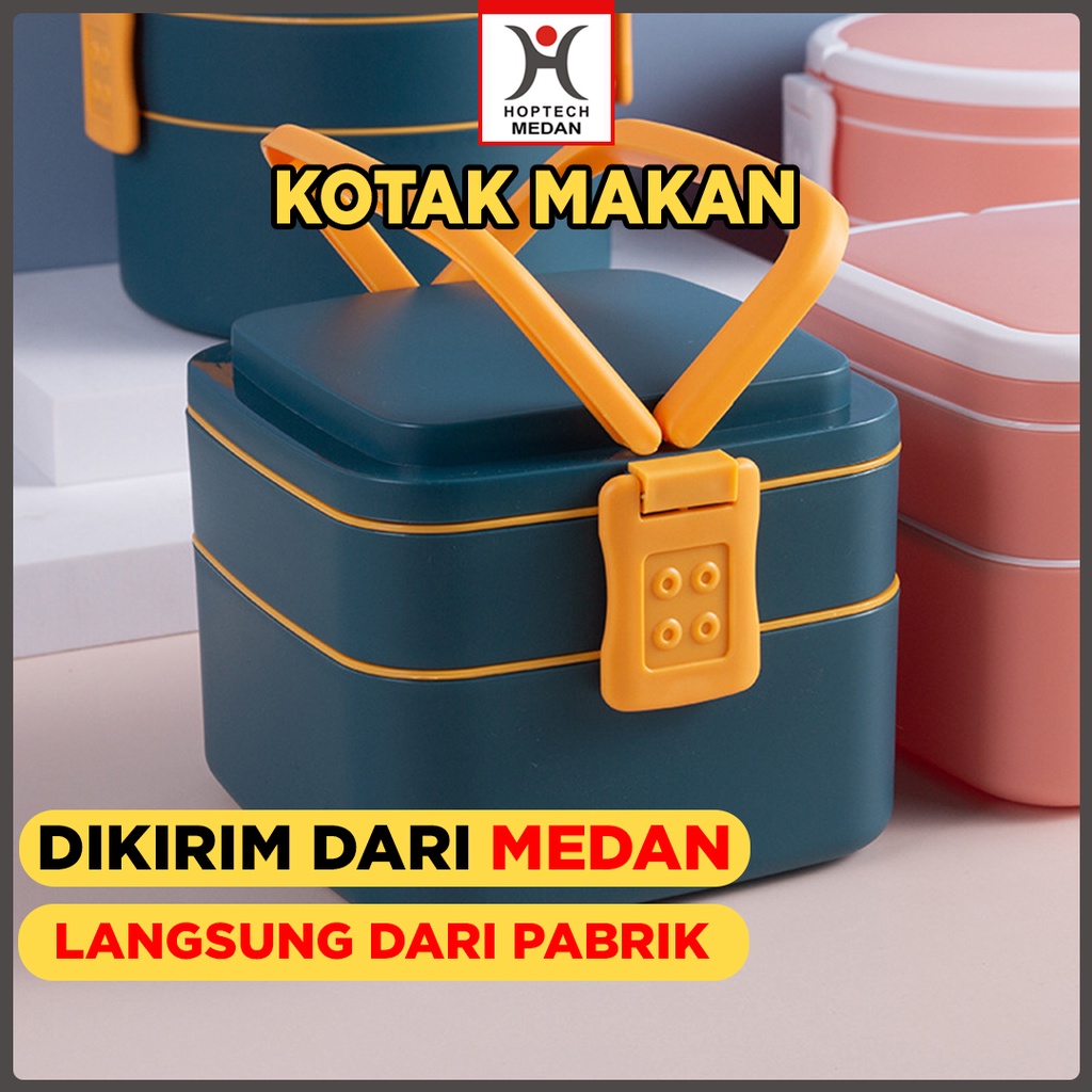 Lunch Box kotak Makan Kotak Bekal Single/Double-Layer / Kotak Makan Siang / Kotak Makan Anak Dan Dewasa