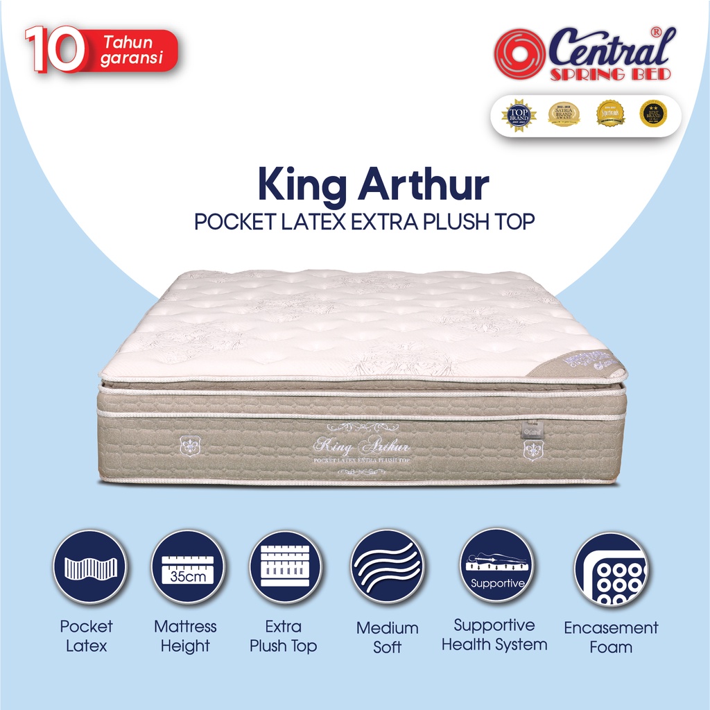 Central King Arthur Aristocrate Mattress Latex Plushtop - Mattress Only