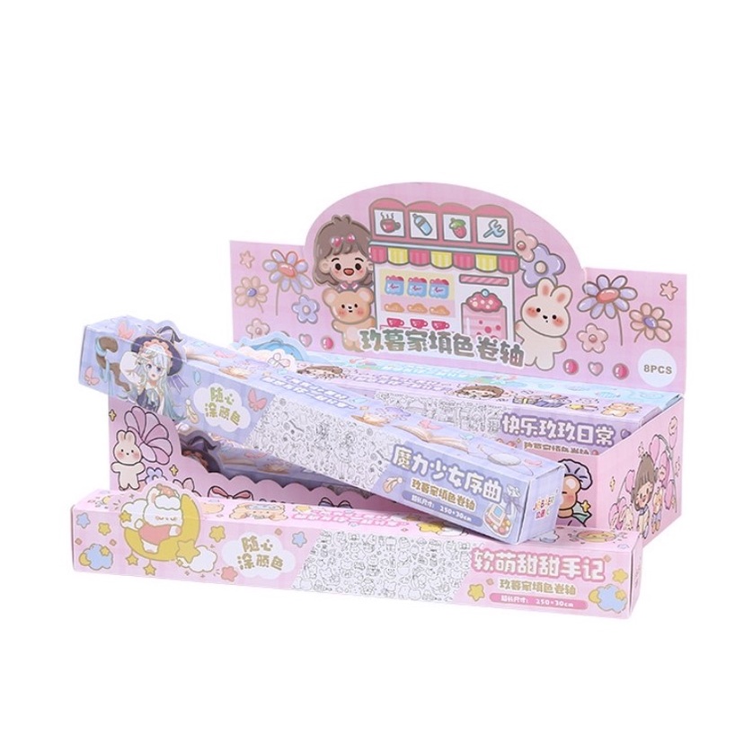 PA Kertas Mewarnai Stiker Roll Bisa Ditempel Anak Jumbo Drawing Book Children Mainak Edukasi Anak