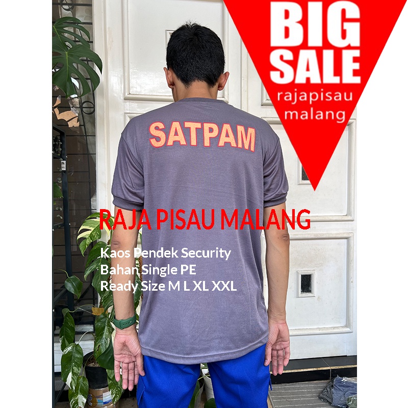 kaos satpam coklat pendek / security satpam Bahan PE