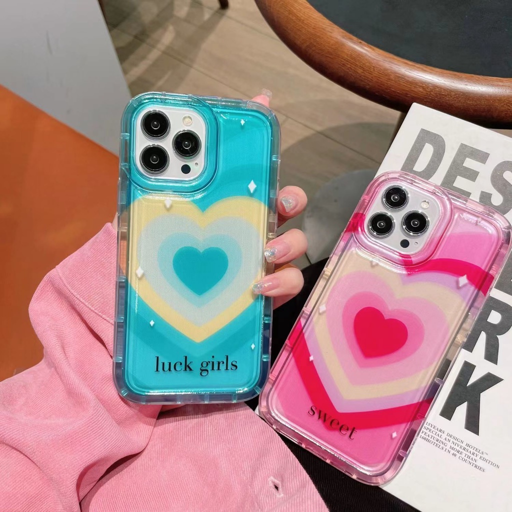 IPHONE Love Casing Transparan Lembut Lembut Kompatibel Untuk Iphone14 13 12 11 Pro XS Max X XR 78 6 6S Plus Shockproof Phone Casing TPU Cover