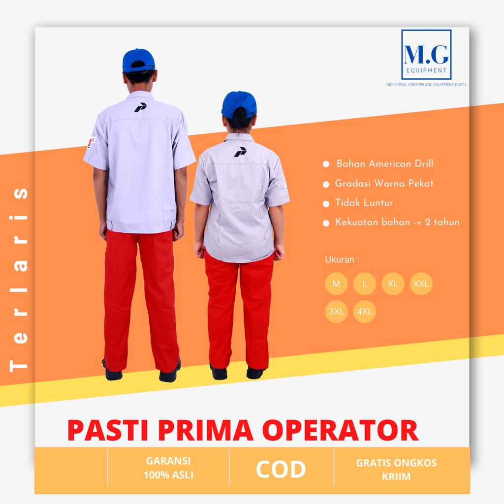 Seragam spbu pertamina pasti prima operator, admin, ob, teknisi