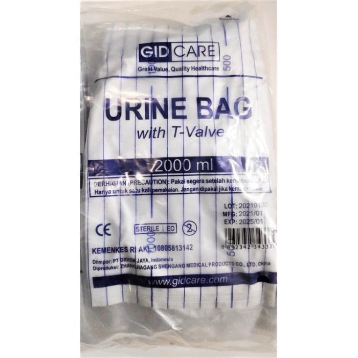 URINE BAG WITH T-VALVE GIDCARE (2Liter)