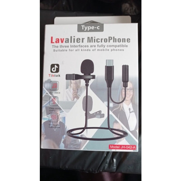 Microphone Lavalier Mic Clip On Type C with 3.5mm