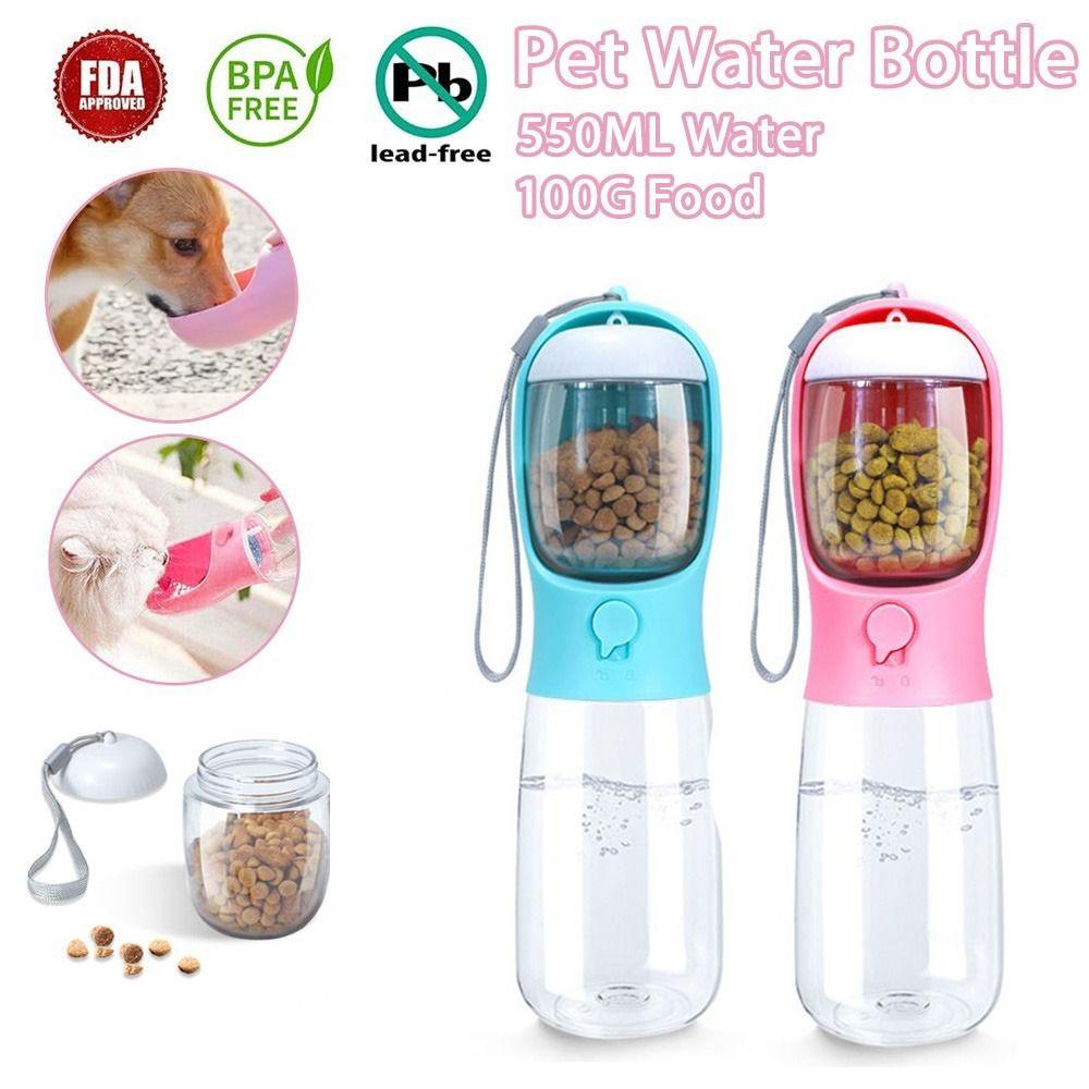 [Elegan] Botol Air Pet Anti Bocor 550ml Botol Minum Untuk Anjing Anjing Aksesoris Hewan Peliharaan Mudium Kecil Anjing Kucing Pet Drinker