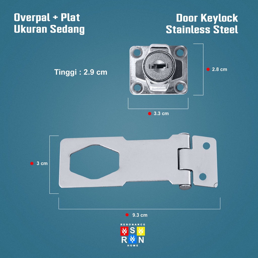 Overpal + Plat Tebal Sedang 3 Inch / Stainless Tebal Resonance Home