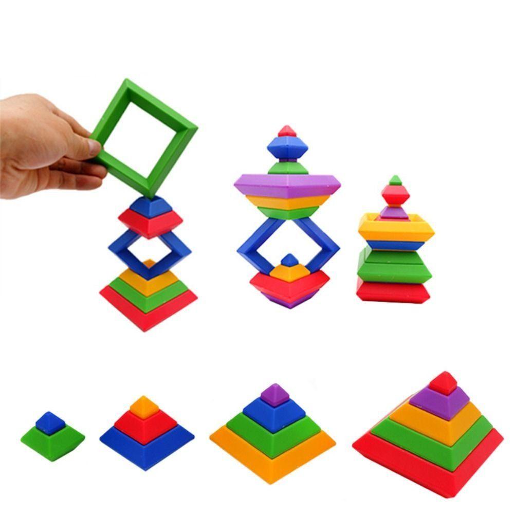 Quinton Piramid Blok Bangunan Set Permainan Keseimbangan Plastik Manusia Piramid Konstruksi Set Kecepatan Kubus Set Menara 3D Puzzle Mainan Edukasi Mainan Blok Bangunan Persegi