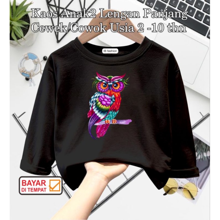 ((IB))KAOS ANAK UNISEX PANJANG/BIRD DIGITAL SABLON