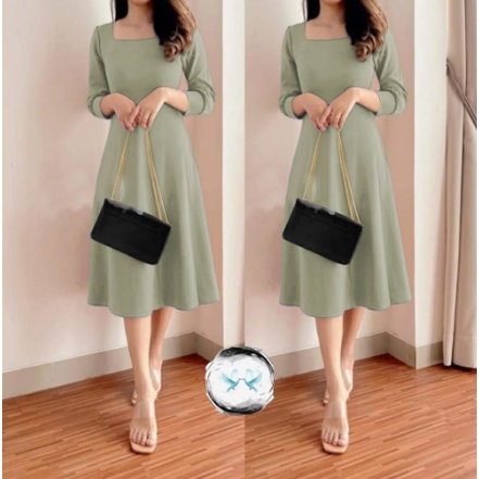 VINTAGE Dress Baju Gaun Brukat Tile Remaja Dewasa Seragam Pesta Wanita Gereja Natal Prewedding - Sag