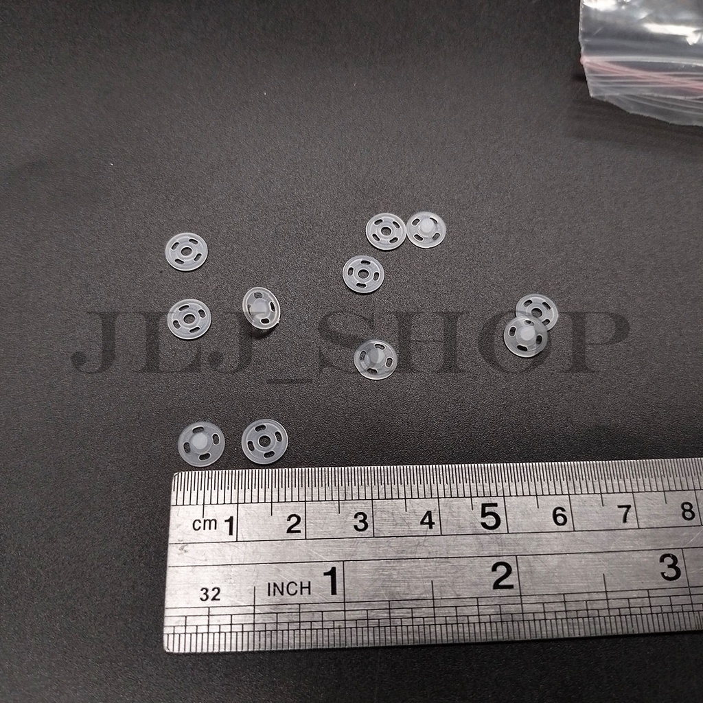 Kancing cetet plastik 7mm (10pasang/bungkus)