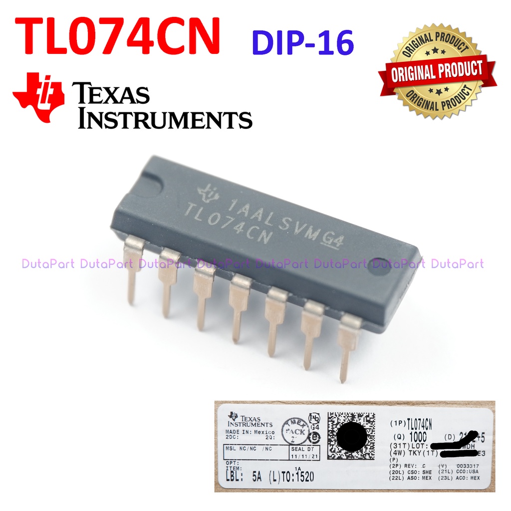 TL074 TL074CN ORIGINAL TEXAS INSTRUMENTS TL 074 CN Op Amps JFET DIP-16