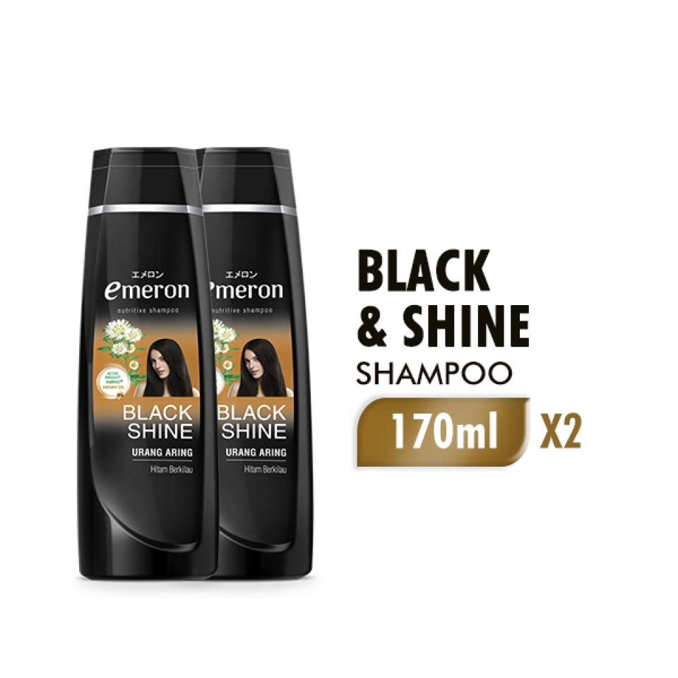 Emeron Shampoo Black &amp; Shine Botol 170ml x2