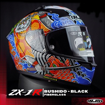 HELM NJS ZX-1R BUSHINDO HELM FIBERGLASS ZX1R MOTIF BUSHINDO