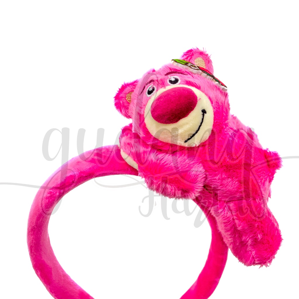 Bando Anak Karakter Lotso 3D Headband Motif Beruang Pink Bandana Simple GH 211144