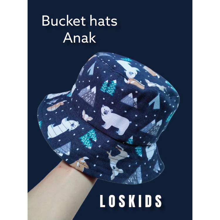 Topi Bucket Anak Laki Laki / Perempuan Gambar Lucu Print 2023